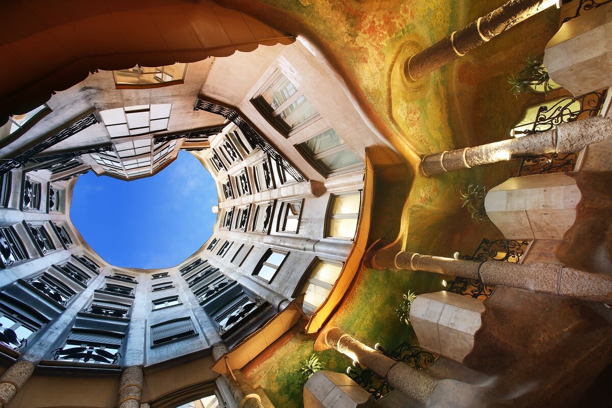 visit pedrera by day courtyards windows